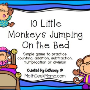 Ten Little Monkeys Math Game {All Ages!}