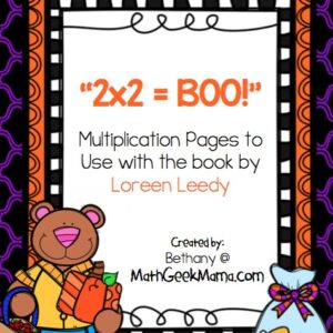 "2x2=BOO!" Multiplication Pages