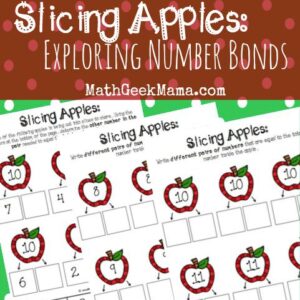 Apple Themed Number Bond Worksheets