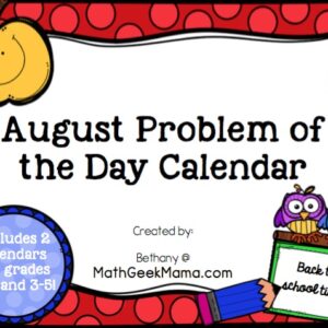 August Problem of the Day Calendar