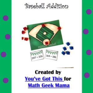 Baseball Addition Printable Game