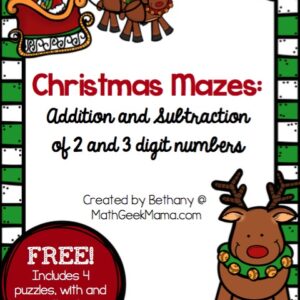Christmas Mazes: Addition and Subtraction