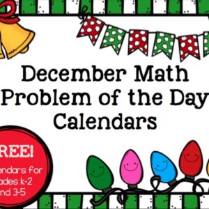 Math Calendars for December
