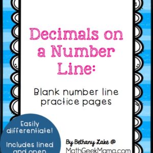 Blank Number Line Pages for Decimal Practice
