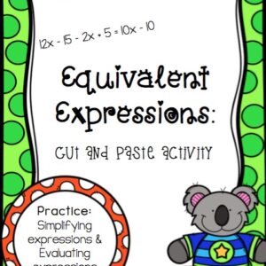 Equivalent Expressions Cut and Paste