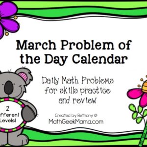 March Problem of the Day Calendar