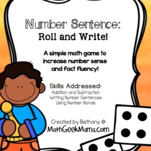 Number Sentence Roll and Write