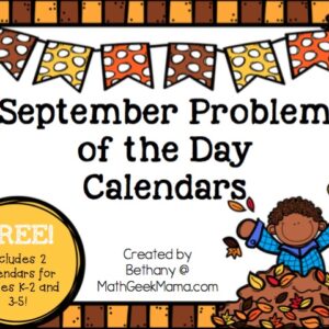 September Math Calendar