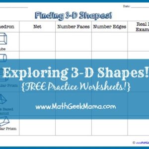 3D Shapes and Nets Worksheets