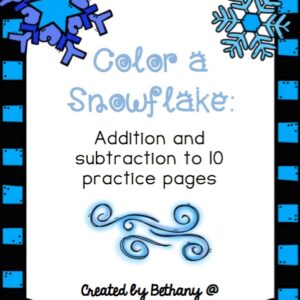 Snowflake Addition & Subtraction Coloring Pages