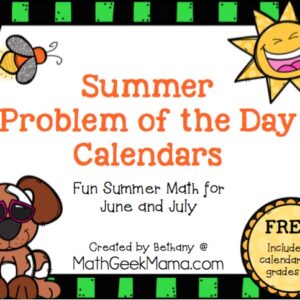 Problem of the Day Calendars for Summer