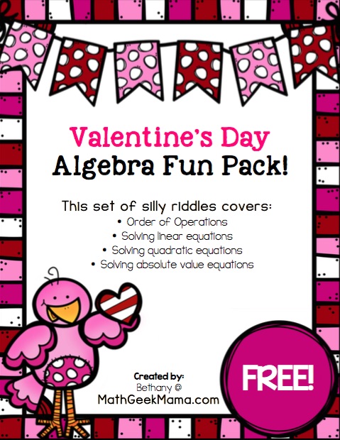 Valentine's Day Algebra Practice