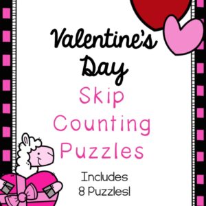Valentine's Day Skip Counting Puzzle Practice