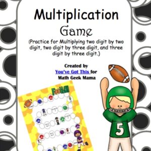 Multiplying Large Numbers Printable Game