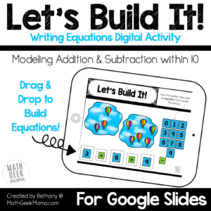 Let's Build It: Addition & Subtraction Equations DIGITAL Activity