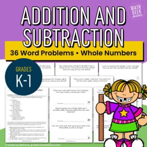 Addition & Subtraction to 10 Word Problem Set - Grades K-1 - PRINT + DIGITAL