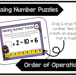 Missing Number Puzzles: Order of Operations Sample | DIGITAL