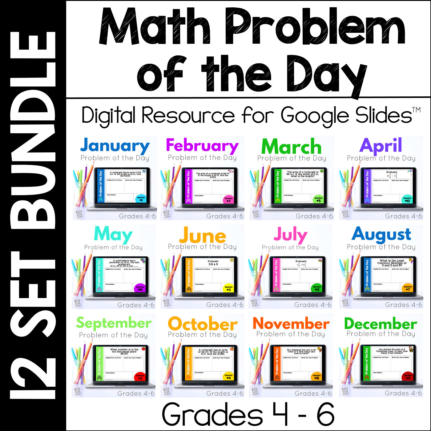 Math Problem of the Day Google Slides | Grades 5-6