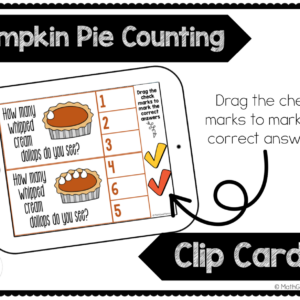 Thanksgiving Counting: Pumpkin Pie Clip Cards