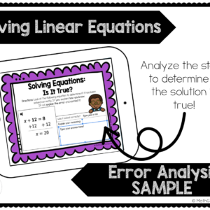Solving Equations Error Analysis SAMPLE | DIGITAL