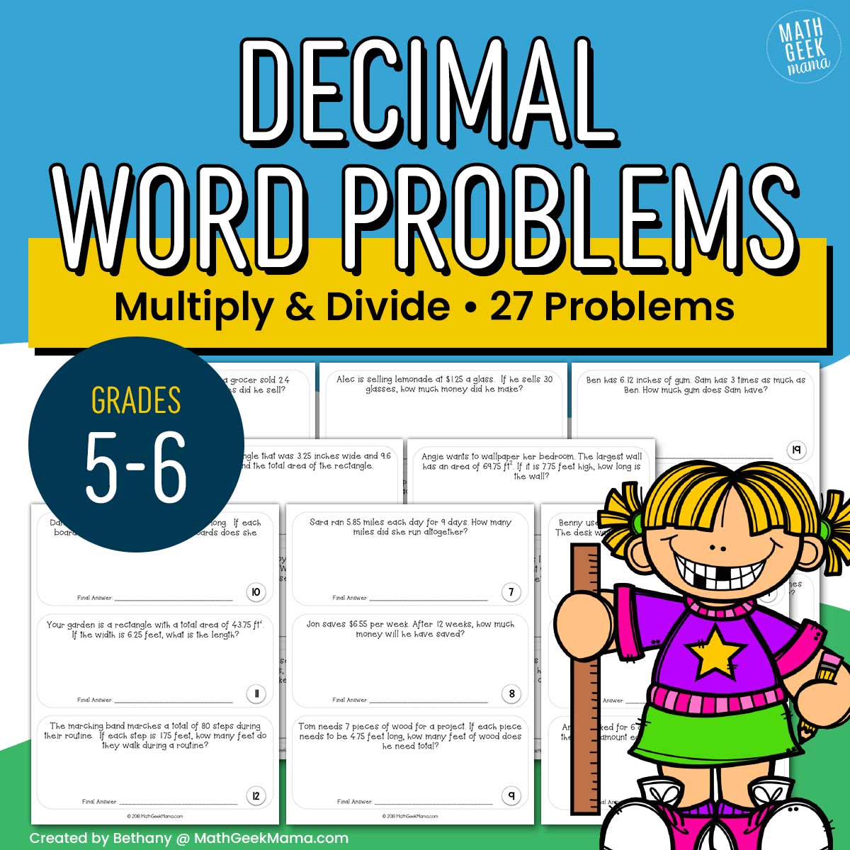 Multiply & Divide Decimals Word Problem Set - PRINT + DIGITAL