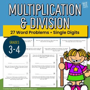 Multiply & Divide Single Digits Word Problem Set - PRINT + DIGITAL