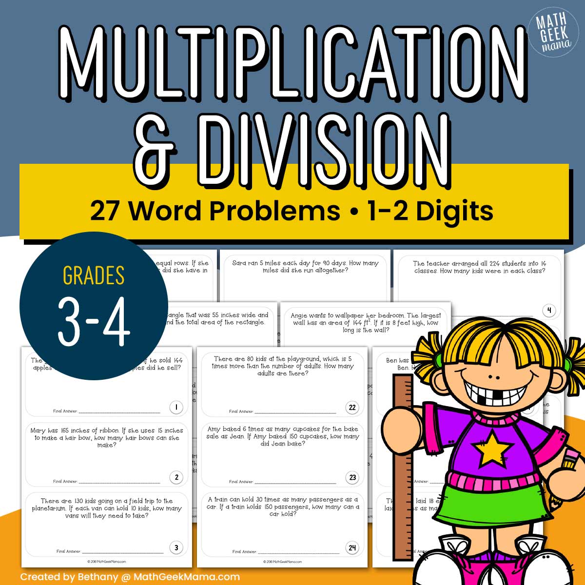 Multiply & Divide 1-2 Digits Word Problem Set - PRINT + DIGITAL