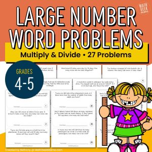Multiply & Divide Large Numbers - Word Problem Set - PRINT + DIGITAL