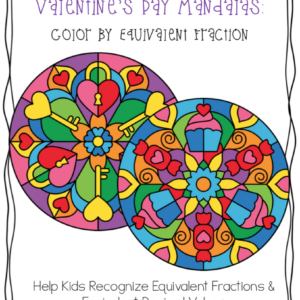 Valentine's Day Coloring Page: Fractions & Decimals