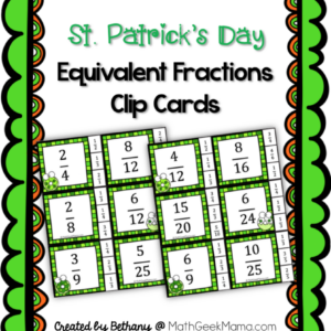 St. Patrick's Day Fraction Clip Cards