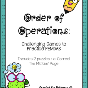 Order of Operations Printable Games