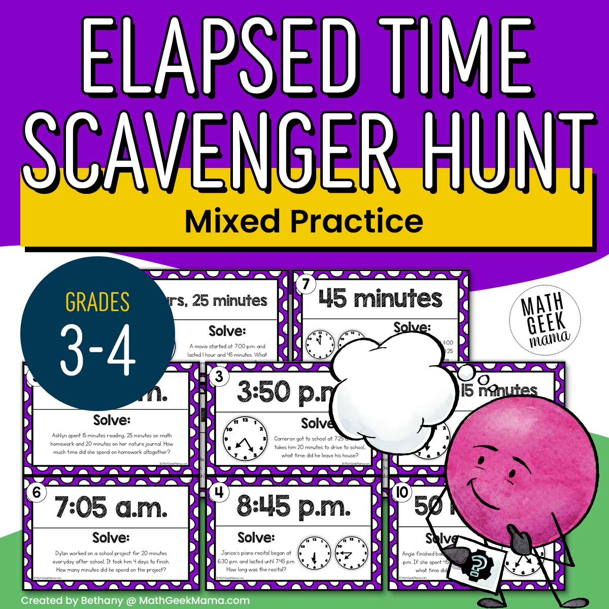 Elapsed Time Scavenger Hunt | 3rd-4th Grades