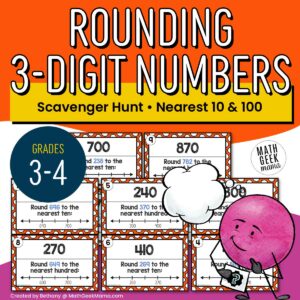 Rounding 3-Digit Numbers Scavenger Hunt | 3rd-4th Grade