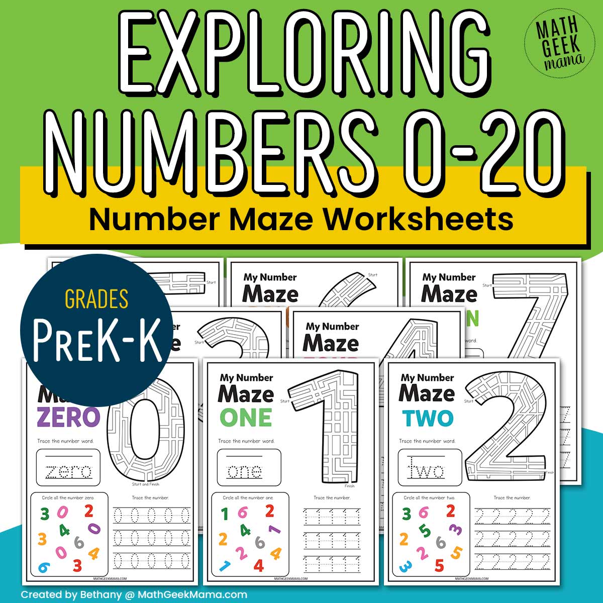 Exploring Numbers 0-20: Interactive Worksheets - PreK-K
