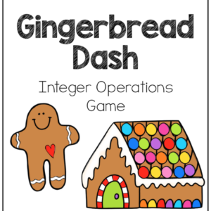 Gingerbread Dash: Integer Practice Board Game