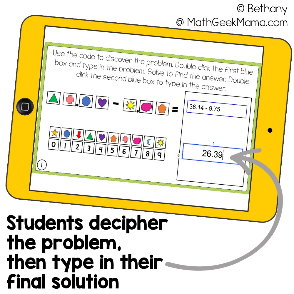 Subtract Decimals: Crack the Code - DIGITAL - Grades 6-7 - Multi-Digit Decimals - Image 2