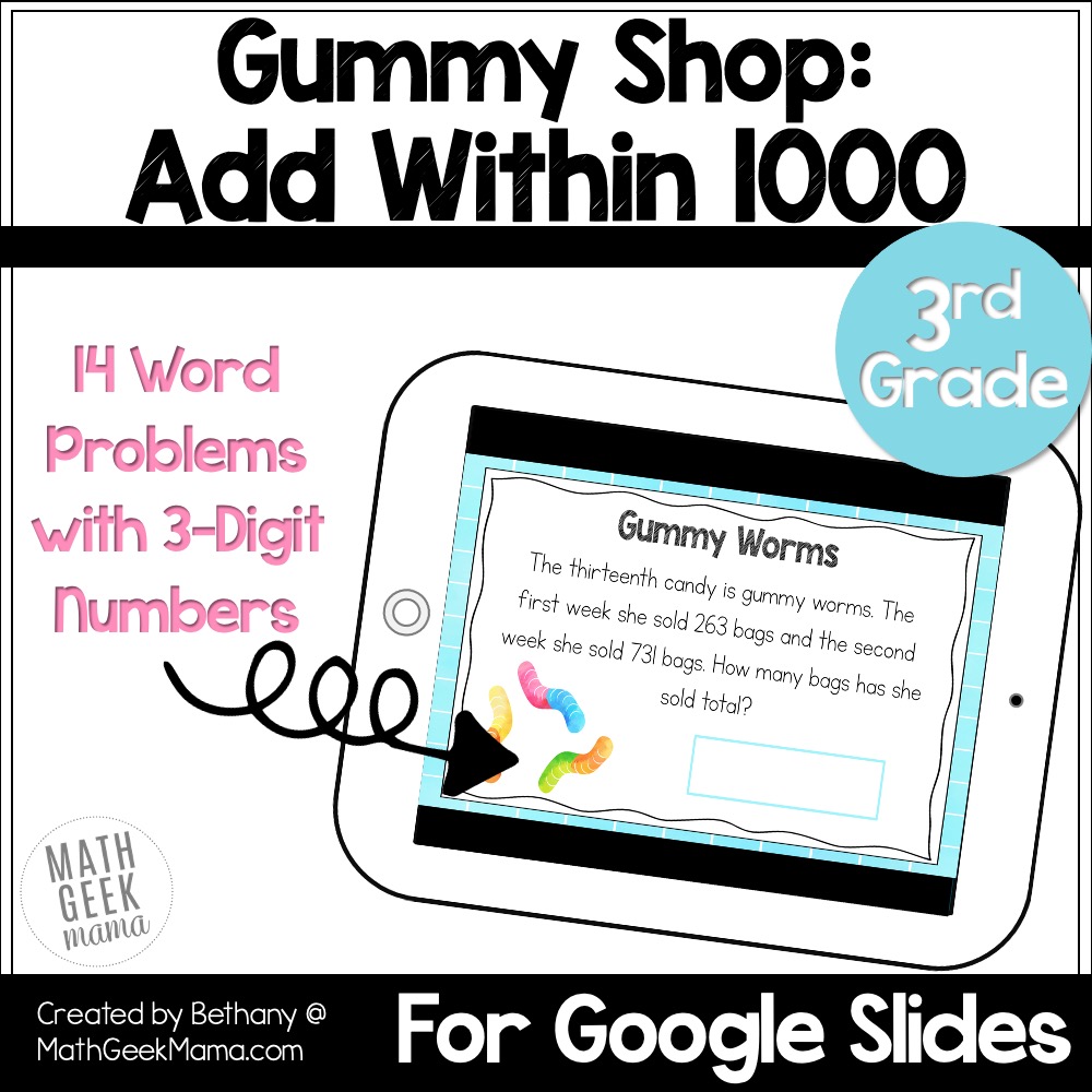 Addition Within 1000 Word Problems - Grades 3-4 - Google Slides - DIGITAL