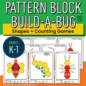 Pattern Block Build-a-Bug Activity Mats - Compose Shapes - Grades K-1 - PRINT