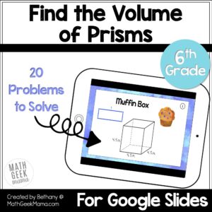 Find the Volume of Prisms - Breakfast Box Challenge - 6th Grade - DIGITAL