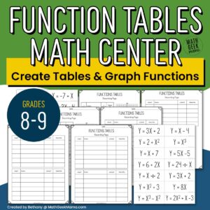 Introduction to Functions: Guided Notes + Math Center - PRINTABLE
