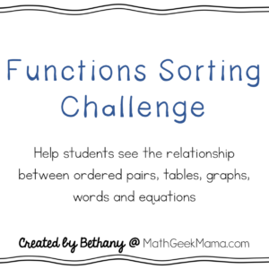 Functions Matching Activity