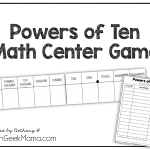 Powers of Ten Math Game - 5th Grade - PRINTABLE