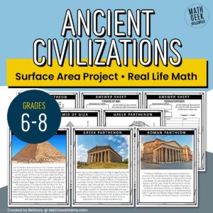 Surface Area Project: Ancient Civilizations - Grades 6-8 - PRINT