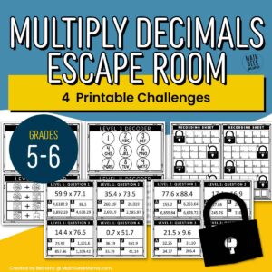 Multiply Decimals Escape Room - Grades 5-6 - PRINTABLE