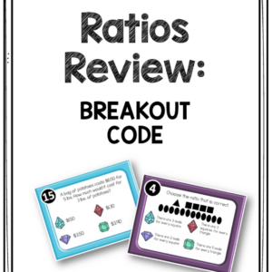 Ratios Task Card Breakout Game - Grades 6-7 - Printable