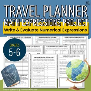Write & Evaluate Numerical Expressions - Real Life Math Project - Grades 5-6 - PRINT