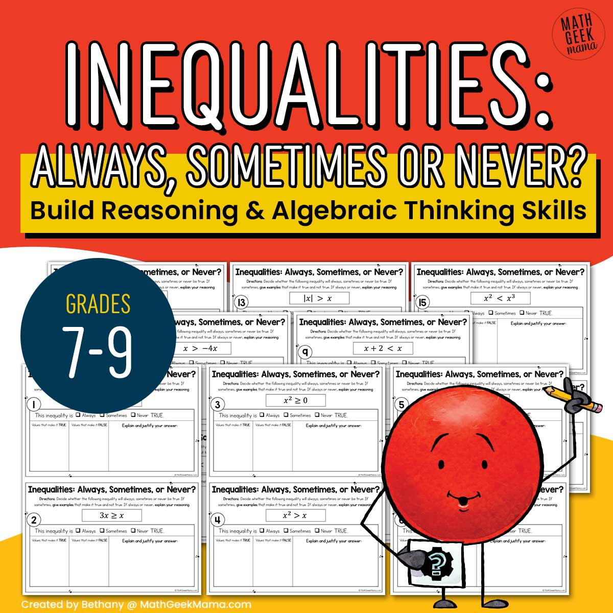 Inequalities: Always, Sometimes or Never? Math Talks - Grades 7-9 - PRINT + DIGITAL