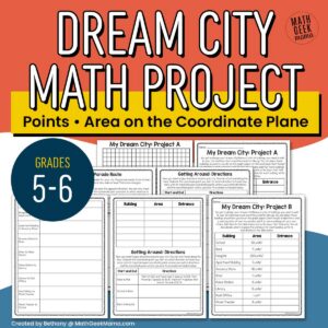 Dream City: Coordinate Plane Math Project for 5th Grade - Real Life Math - PRINT
