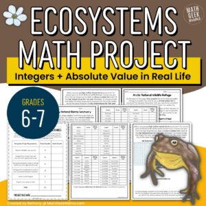 Ecosystems - Integers & Absolute Value Project: Grades 6-7 Math - PRINT